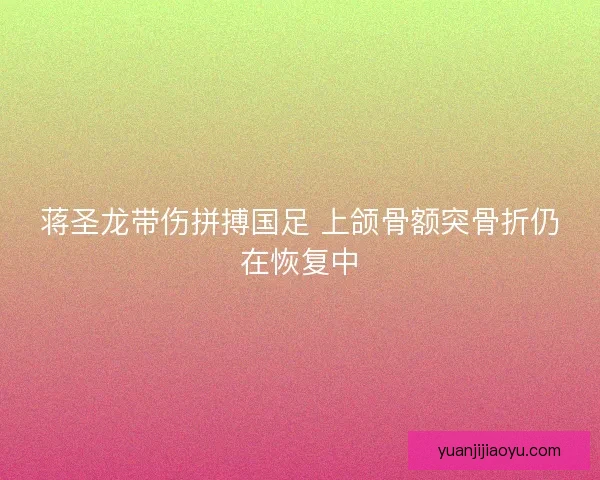 蒋圣龙带伤拼搏国足 上颌骨额突骨折仍在恢复中 蒋圣龙带伤拼搏国足 上颌骨额突骨折仍在恢复中